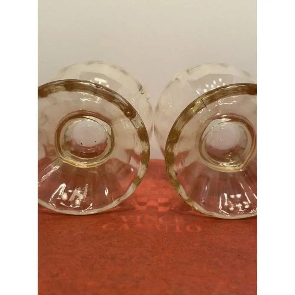 VTG Libbey‎ Ribbed Optic Compote Pedestal Dessert Candy Dish Light Yellow 4.5